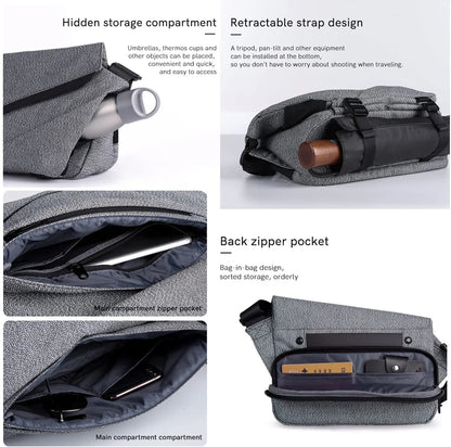 kingsos Men Crossbody Bag Kingsons Male Messenger Bag Waterproof Sling Bag Small Chest Bag 10 Inch Tablet Bag Business Casual