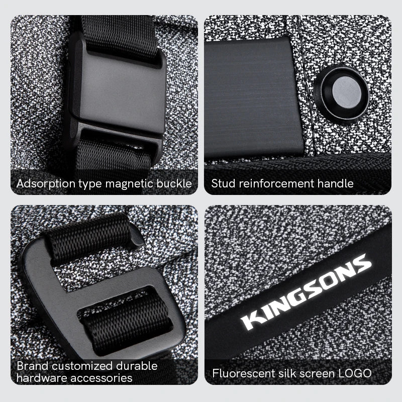 kingsos Men Crossbody Bag Kingsons Male Messenger Bag Waterproof Sling Bag Small Chest Bag 10 Inch Tablet Bag Business Casual