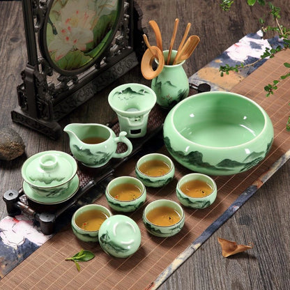 kungfu tea set Chinese porcelain handpainted gaiwan pitcher tea cup bowl tea accessories chadao complete tea sets in China