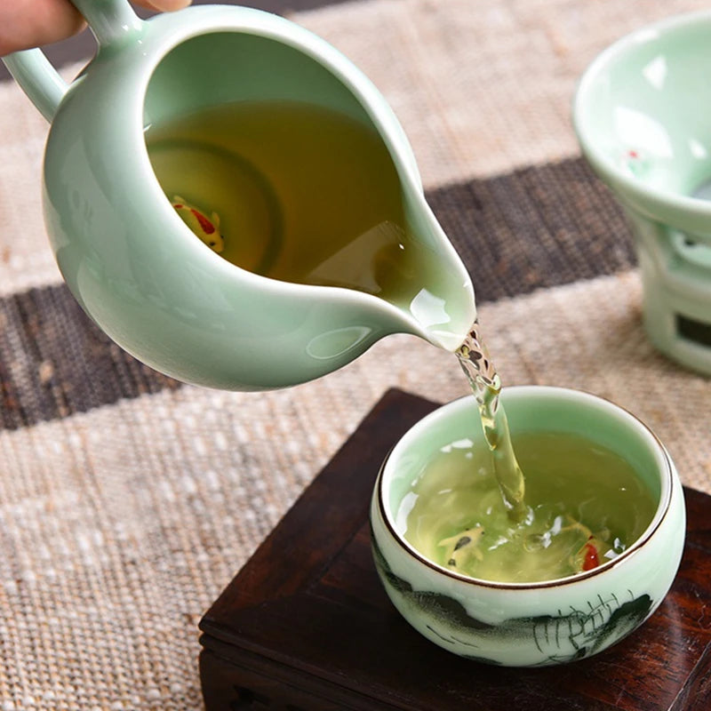 kungfu tea set Chinese porcelain handpainted gaiwan pitcher tea cup bowl tea accessories chadao complete tea sets in China