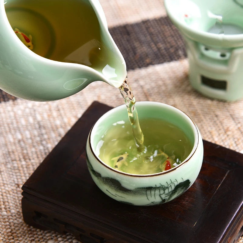 kungfu tea set Chinese porcelain handpainted gaiwan pitcher tea cup bowl tea accessories chadao complete tea sets in China