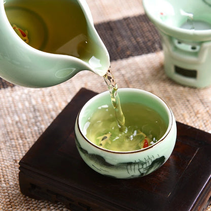 kungfu tea set Chinese porcelain handpainted gaiwan pitcher tea cup bowl tea accessories chadao complete tea sets in China