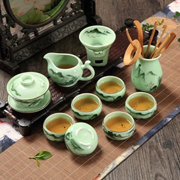 kungfu tea set Chinese porcelain handpainted gaiwan pitcher tea cup bowl tea accessories chadao complete tea sets in China