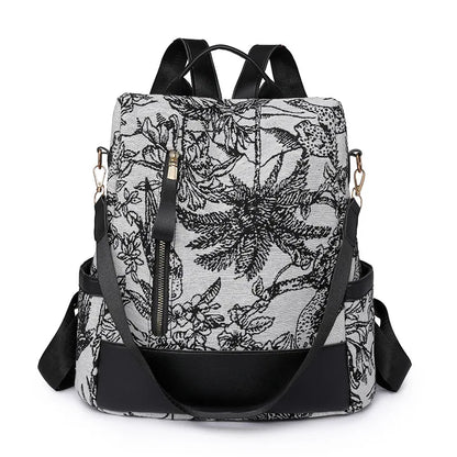 ladies backpack leisure shoulder bag anti-theft backpack woman bagpack female chinese style backpack flowers travel bag gift