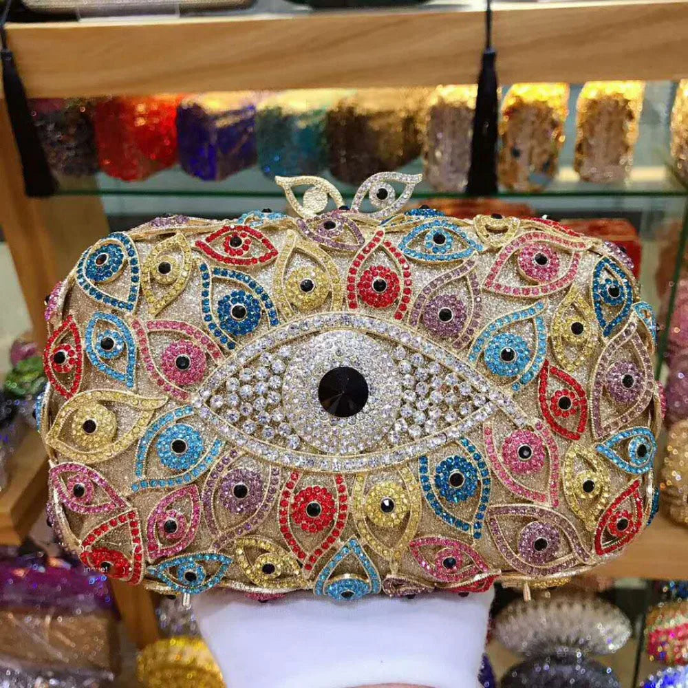 lady Crystal Evening Bag Women Clutches bags for party  Ladies Clutch bags Dinner Handbags Hollow Out Female shoulder Bag gift