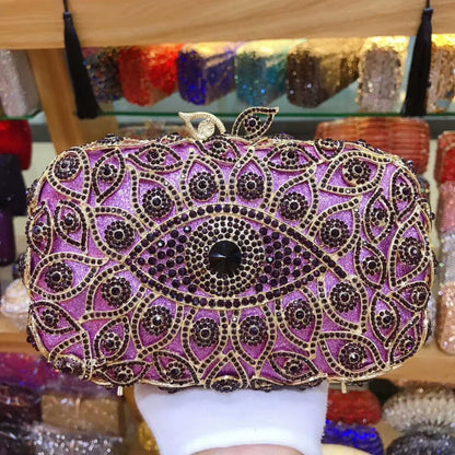 lady Crystal Evening Bag Women Clutches bags for party  Ladies Clutch bags Dinner Handbags Hollow Out Female shoulder Bag gift