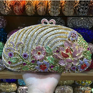 lady Luxury Gold Silver Crystal Diamond Day Clutch XIYUAN Evening Bag Rhinestone Bride Wedding Clutches purse shoulder Bag