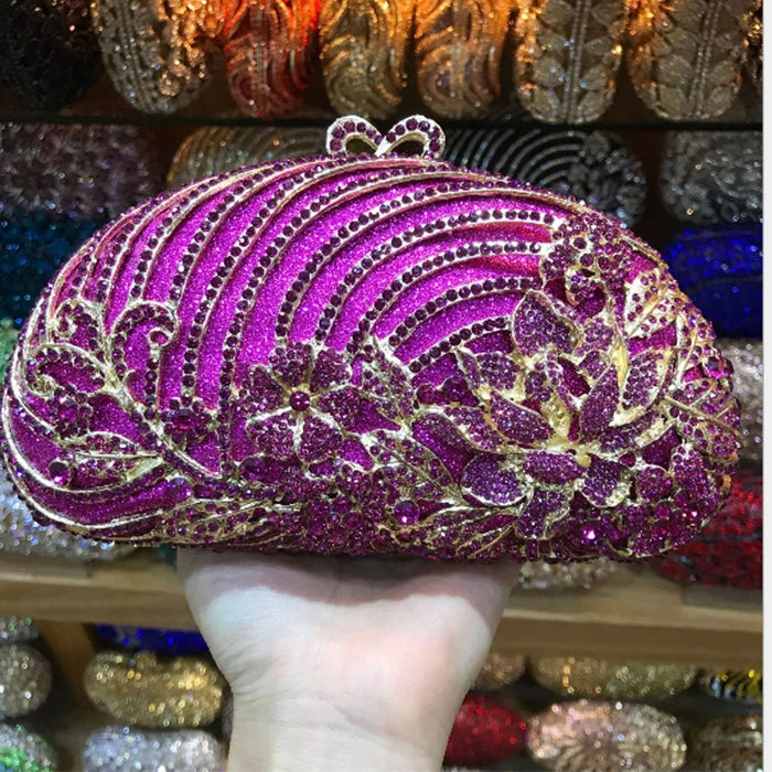lady Luxury Gold Silver Crystal Diamond Day Clutch XIYUAN Evening Bag Rhinestone Bride Wedding Clutches purse shoulder Bag
