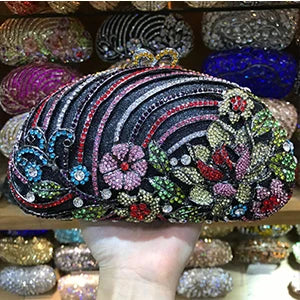 lady Luxury Gold Silver Crystal Diamond Day Clutch XIYUAN Evening Bag Rhinestone Bride Wedding Clutches purse shoulder Bag