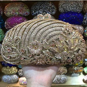 lady Luxury Gold Silver Crystal Diamond Day Clutch XIYUAN Evening Bag Rhinestone Bride Wedding Clutches purse shoulder Bag