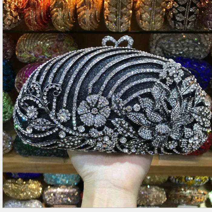 lady Luxury Gold Silver Crystal Diamond Day Clutch XIYUAN Evening Bag Rhinestone Bride Wedding Clutches purse shoulder Bag