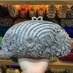 lady Luxury Gold Silver Crystal Diamond Day Clutch XIYUAN Evening Bag Rhinestone Bride Wedding Clutches purse shoulder Bag