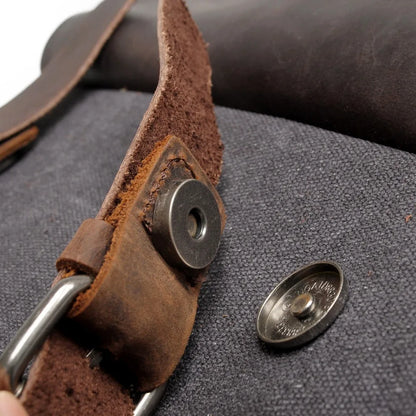 laptop men's backpack waxed canvas Backpack Vintage Canvas Backpack Leather School Bag Neutral Portable Wearproof Travel Bag