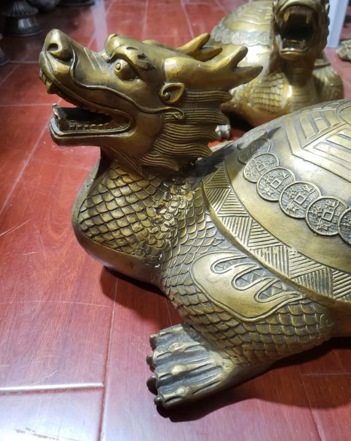 large 2023 HOME SHOP Geomantic Decorative statue Dragon turtle Town house exorcise evil spirits Mascot FENG SHUI copper statue