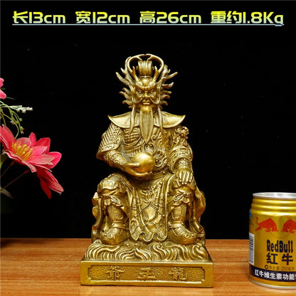 large - Asia Company SHOP home Exorcise evil spirits efficacious Protection Sea God Dragon King LONG WANG FENG SHUI brass statue