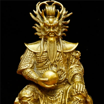 large - Asia Company SHOP home Exorcise evil spirits efficacious Protection Sea God Dragon King LONG WANG FENG SHUI brass statue
