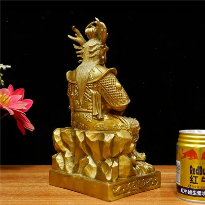 large - Asia Company SHOP home Exorcise evil spirits efficacious Protection Sea God Dragon King LONG WANG FENG SHUI brass statue