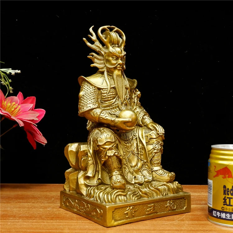 large - Asia Company SHOP home Exorcise evil spirits efficacious Protection Sea God Dragon King LONG WANG FENG SHUI brass statue
