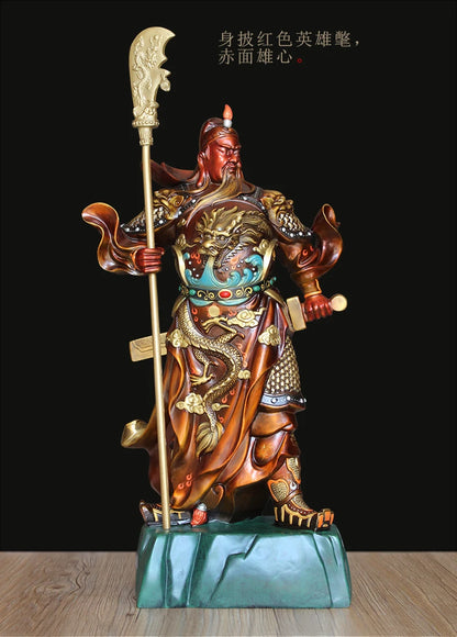 large # Asia Company home Porch lobby efficacious Protection bring Money God of wealth GUAN GONG dragon Guan di copper statue