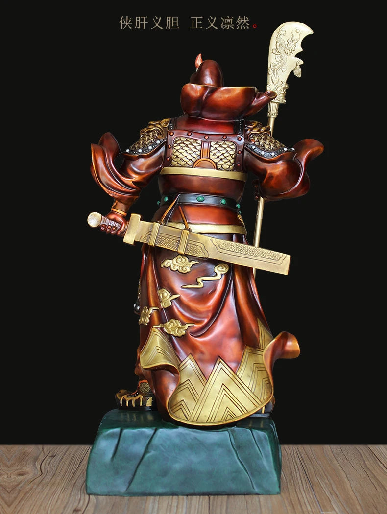large # Asia Company home Porch lobby efficacious Protection bring Money God of wealth GUAN GONG dragon Guan di copper statue