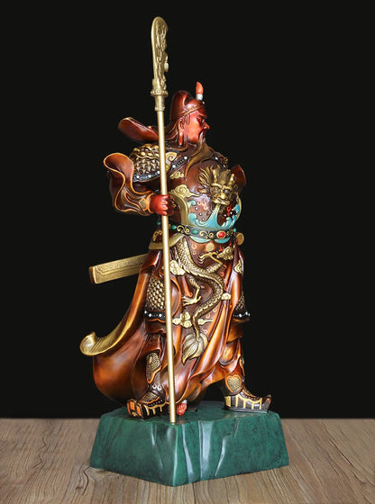 large # Asia Company home Porch lobby efficacious Protection bring Money God of wealth GUAN GONG dragon Guan di copper statue