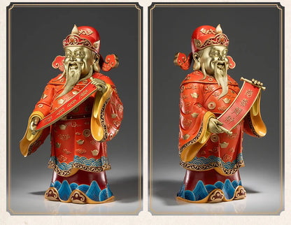 large Asia home Store 5A TOP grade God of wealth CAI SHEN YE Buddha get rich Good luck Mascot bronze carving Sculpture statue