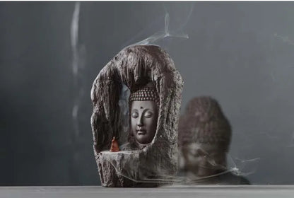 large Buddhism Nourishing heart ART HOME bless family Safe CHAN DAO Ceramic Tathagata Sakyamuni Buddha Ornament censer statue