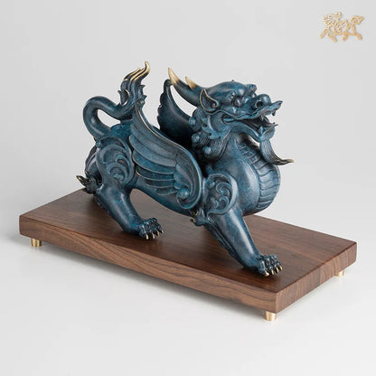 large Company home Porch lobby thriving business Money Good luck Fortune dragon PI XIU brass Sculpture best office Ornament