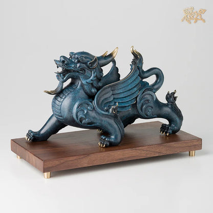 large Company home Porch lobby thriving business Money Good luck Fortune dragon PI XIU brass Sculpture best office Ornament