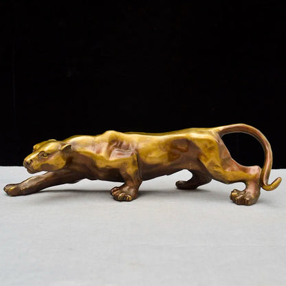 large Europe America Original flash Jaguar tiger bronze Sculpture home office ROOM BAR business animal TOP Ornament