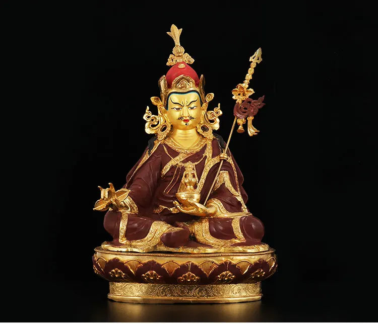 large GOOD  HOME Temple lobby efficacious Protection Nepal, Tibet GOLD Tantra Guru Padmasambhava buddha brass statue  52CM