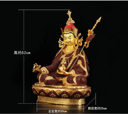 large GOOD  HOME Temple lobby efficacious Protection Nepal, Tibet GOLD Tantra Guru Padmasambhava buddha brass statue  52CM