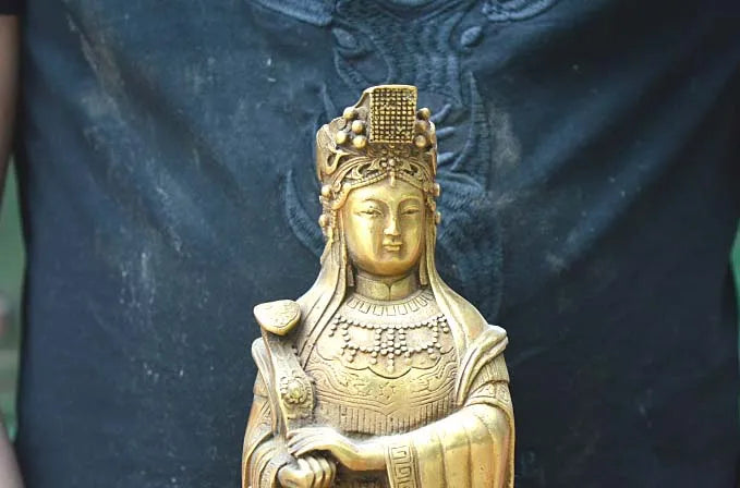 large GOOD LUCK Auspicious COPPER Goddess Mazu BUDDHA ornament  living room Company Decorative PING AN guanyin BUDDHA Statue
