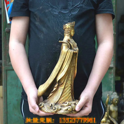 large GOOD LUCK Auspicious COPPER Goddess Mazu BUDDHA ornament  living room Company Decorative PING AN guanyin BUDDHA Statue