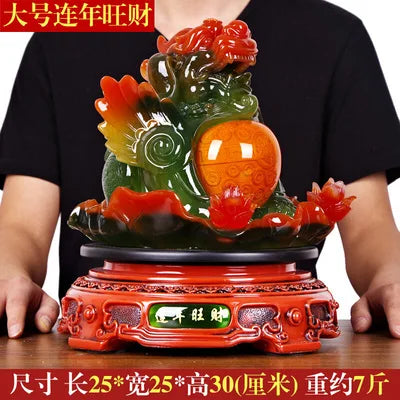large GOOD Mascot Home store Company talisman Bring wealth money GOOD LUCK ZHAO CAI Dragon PI XIU FENG SHUI Decoration Statue