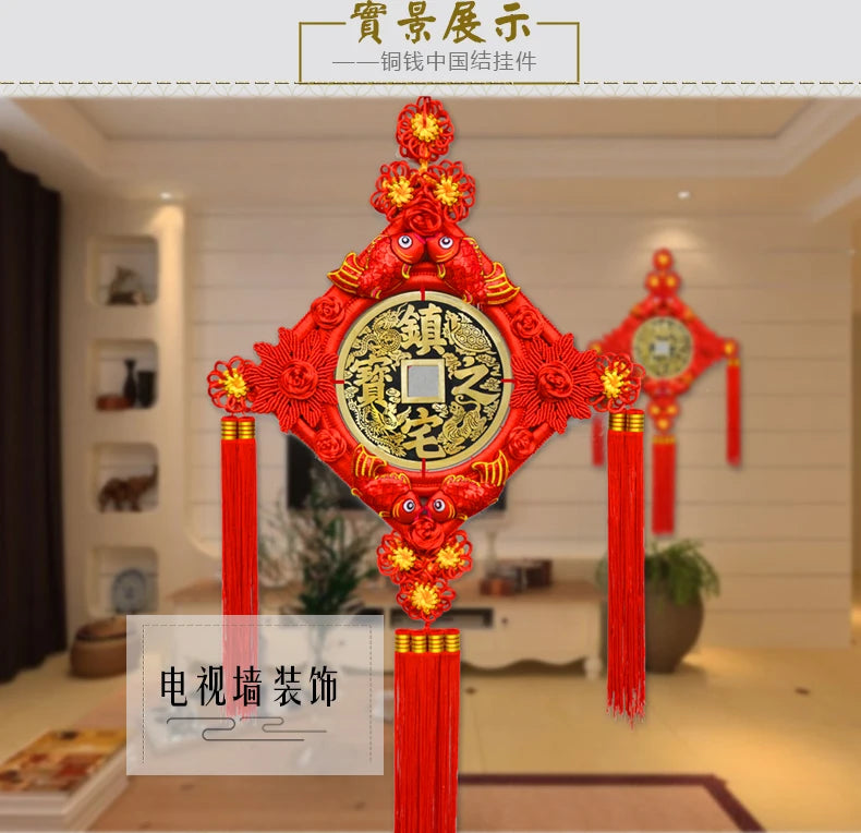 large- HOME Lobby hall WALL festival Decorations gift efficacious exorcise evil spirit Lucky Hand knitted FENG SHUI Chinese knot