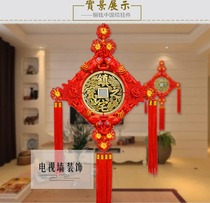 large- HOME Lobby hall WALL festival Decorations gift efficacious exorcise evil spirit Lucky Hand knitted FENG SHUI Chinese knot