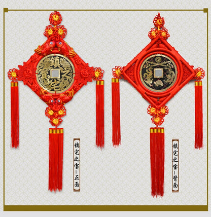 large- HOME Lobby hall WALL festival Decorations gift efficacious exorcise evil spirit Lucky Hand knitted FENG SHUI Chinese knot
