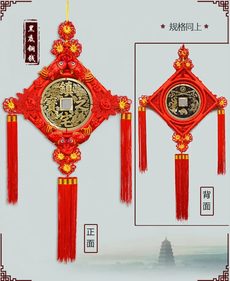 large- HOME Lobby hall WALL festival Decorations gift efficacious exorcise evil spirit Lucky Hand knitted FENG SHUI Chinese knot