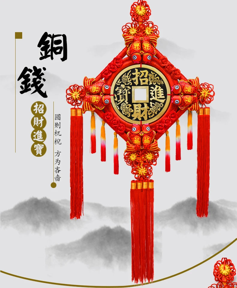 large # HOME Lobby hall WALL shop festival Decorations gift efficacious Money Drawing lucky Hand knitted FENG SHUI Chinese knot