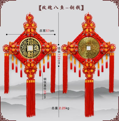 large # HOME Lobby hall WALL shop festival Decorations gift efficacious Money Drawing lucky Hand knitted FENG SHUI Chinese knot