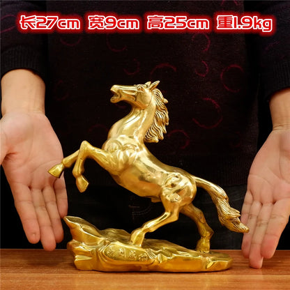 large # HOME SHOP office efficacious Mascot Prosperous wealth Bring good luck money gold copper Success horse FENG SHUI statue