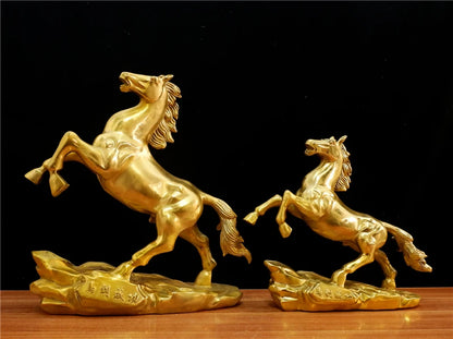 large # HOME SHOP office efficacious Mascot Prosperous wealth Bring good luck money gold copper Success horse FENG SHUI statue