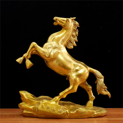 large # HOME SHOP office efficacious Mascot Prosperous wealth Bring good luck money gold copper Success horse FENG SHUI statue