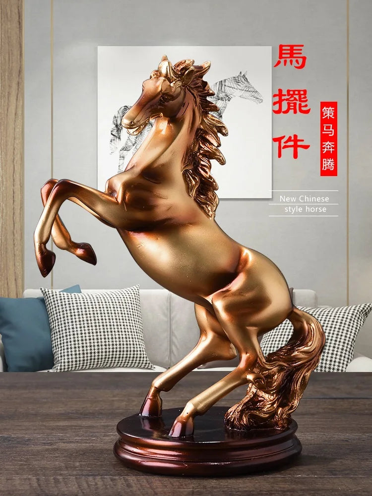 large HOME office Company hall lobby talisman business Success bring wealth Money Gook Luck horse FENG SHUI Mascot Statue