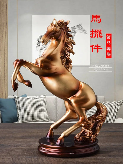 large HOME office Company hall lobby talisman business Success bring wealth Money Gook Luck horse FENG SHUI Mascot Statue
