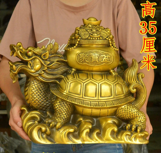 large Huge HOME OFFICE Porch lobby TOP efficacious Mascot thriving business copper Fortune dragon turtle FENG SHUI statue