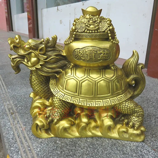 large Huge HOME OFFICE Porch lobby TOP efficacious Mascot thriving business copper Fortune dragon turtle FENG SHUI statue