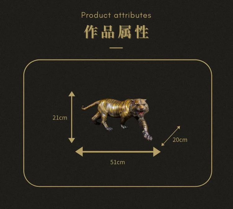 large Limited Edition great master Europe Original flash Jaguar tiger bronze Sculpture home office business animal TOP Ornament