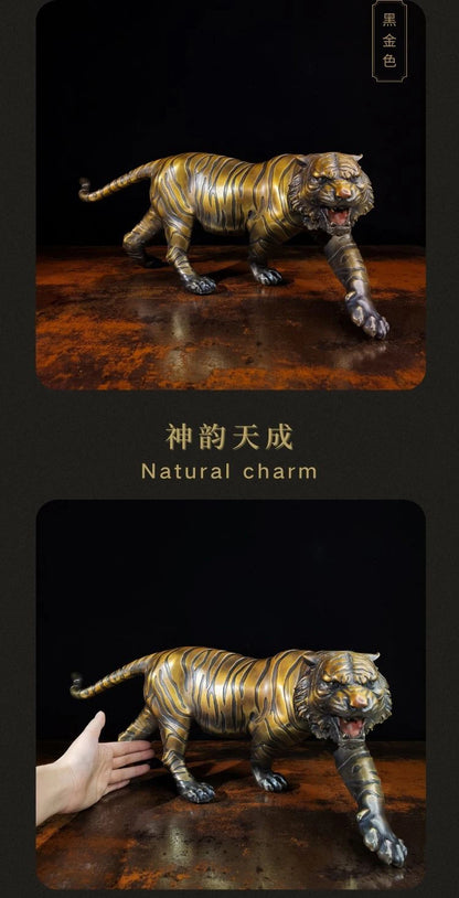 large Limited Edition great master Europe Original flash Jaguar tiger bronze Sculpture home office business animal TOP Ornament